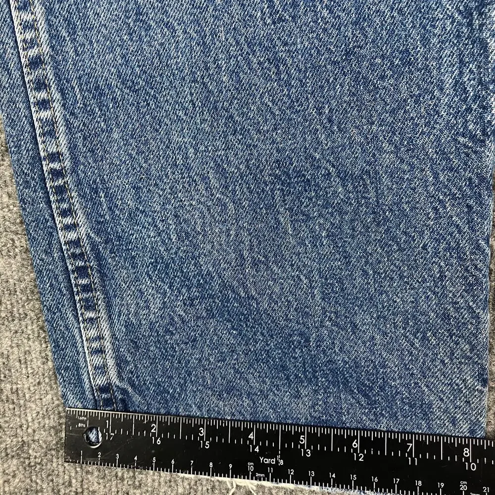 Wrangler Jeans Mens 38x32 Blue Regular‎ Fit Cotton Distressed Denim Whiskers